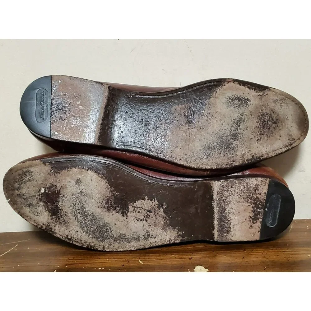 Santoni Tassel Loafers Lizard Skin Accent Men's Size 10.5 D Brown‎ 42162050
